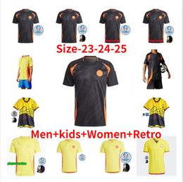 24 25 Colombia JAMES Soccer Jerseys Kids Kit 2025 CoLUmBIa National Team Football Shirt Home Away Set Camisetas Retro Copa America D.VALOYES ARANGO C. CHUCHO CUADRADO