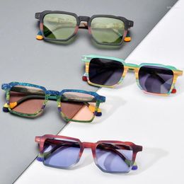 Sunglasses Fashion Frosted Niche Retro Polarised UV400 Big Face Square Literary Driving Glasses Personality Trend Tinted