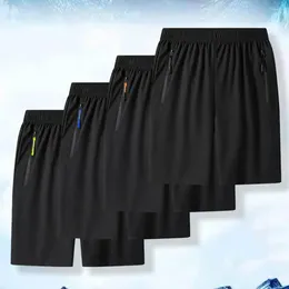 Men's Shorts Men Relaxed Fit Quick Dry Gym With Zipper Pockets Liner For Running Training Summer Casual Elastic Waist