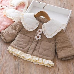 Down Coat Girls Plus Velvet Cotton-padded Clothes Autumn Winter Children Baby Thickened Cardigan Toddler Kids Jackets For