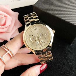 2024 Fashion Hot Brand Watches Women Girl 3 Dials Style Metal Steel Band Quartz Wrist Watch Gift Free Shipping designer watch