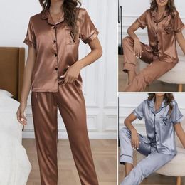 Running Sets Milk Silk Pyjama Set Women's Summer With Silky Heart Embroidery Elastic Waist Wide Leg Pants 2 Piece Homewear