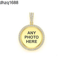 14k Gold Plated Attractive Design 0.5 Cts and 8 Grammes Custom Picture Memory Moissanite Diamond Pendant for Wedding Gift