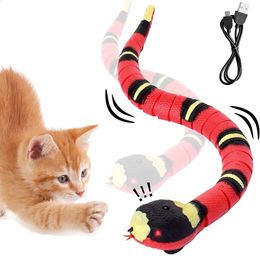 USB Rechargeable Smart Sensing Interactive Cat Toys Automatic Eletronic Snake Cat Teasering PlayKitten Toys for Cats Dogs Pet 240309