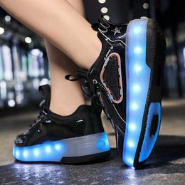 HBP Non-Brand Light Up Usb Charge walking Adults Roller Shoes With Retractable Wheels