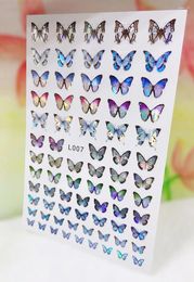 Nail Stickers 3D Blue Butterfly Sticker Foil Adhesive Decals Beautiful Butterflies Manicure Art Decorations On Nails Accessories