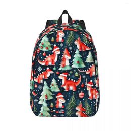 Backpack Cute Christmas Dynosaur Xmas Gift Student Unisex Polyester Travel Backpacks Pattern Leisure School Bags Rucksack