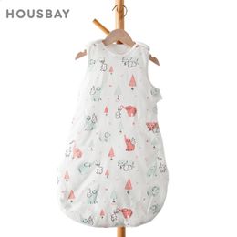 Baby Sleeping Bag Spring Thin Sleeveless Sleepsack Kids From 1 To 2 Years Sleepwear Cartoon Elephant Print Anti-Kick Blanket 240311