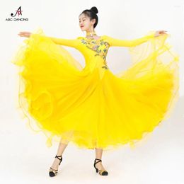 Stage Wear 2024 Modern Dance Competition Dress Ballroom Clothes For Girls Match Jazz Women Prom Costume Line Suit Waltz Standard