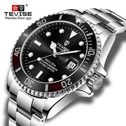Fashion Brand TEVISE Men Stailness steel Band Automatic Mechanical Watch Fashion Men Luminous Date Business wristwatch307c