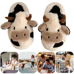 Shoes Closed Toe Walking Women Anti Slippers Plush 254 Slip Cow Flat Thermal Comfortable Cute Household Supplies 559 906