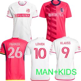 2024 St. Louis home away city soccer jerseys S T ST LOWEN 10 PARKER 26 JACKSON 25 KLAUSS 9 BLOM 6 MLS jersey football shirts