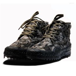 Fitness Shoes Men Women Army Training Camo Canvas Outdoor Sports Hiking Camping Climbing Non-slip Wearproof Breathable Tactical Boots