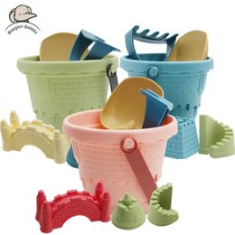 Baby Summer Beach Sensory Bucket Toys Sand Planing Tool for Children Parent Children Interactive Water Spela Toy 240304