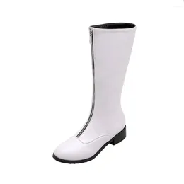 Boots Botas De Mujer 2024 Big Size 32-54 Knee High Women Zipper Autumn Winter Plush Warm Black White Long Platform 20-25