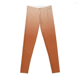Active Pants Orange Rust Light Brown Buttercream Color Gradient Leggings Sports For Push Up Womens