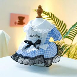 Dog Apparel Dress Chic Mesh Splicing Princess With Bow Decoration Doll Collar Fashionable Pet Supplies For Pooch