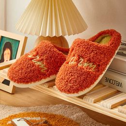 HBP Non-Brand HBP Non-Brand New products indoor silent and non-slip women slipper letter embroidery home warm bedroom shoes fur slippers sepatu wanita