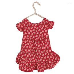 Dog Apparel Cute Flowers Red Colour Dress Cat Puppy Skirt Yorkshire Terriers Pomeranian Shih Tzu Bichon Poodle Clothes Pet Clothing