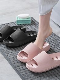 Slippers Home Bathroom Leaking Hollow Out Thick Bottom Female Summer Odour Proof Antiskid Bath Male