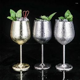 Wine Glasses 520ml Stainless Steel Cocktail Goblet Glass Creative Metal Bar Restaurant Champagne Red High Foot Cup