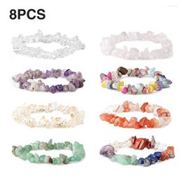 Strand 8pcs/set Elastic Yoga Irregular Women Men Meditation Chakra Bracelet Lightweight Healing Gift Crystal Stone Fashion Jewellery