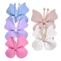 Hair Accessories Solid Color Leather Butterfly Full Clip Girl Sweet Princess Handmade Children's