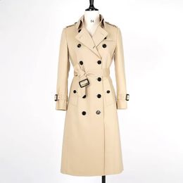 Spring British Womens Wear Khaki Long Fit Slim And High End Trench Coat For Women 240315