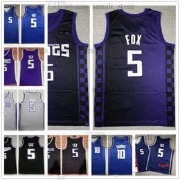 Stitched Basketball Jerseys De'Aaron Fox 5 Domantas Sabonis 10 Men Youth 100% Embroidery