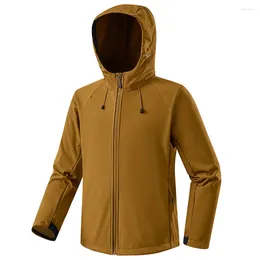 Men's Jackets Black Windbreak Jacket Men Waterproof Fashion Casual Solid Colour Hooded Caots Male Fleece Camping