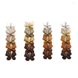 Hair Accessories 5Pcs/pack Girls Pin PU Leather Butterfly Hairpins Fashionable For Baby W3JF