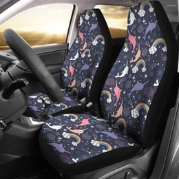 Car Seat Covers Narwhal Pattern Print Cover Set 2 Pc Accessories Mats