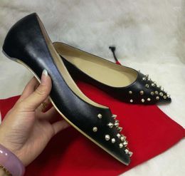 Casual Shoes 2024 Spikyshell Rivets Spikes Women Flats 32 Colors Shallow Pointed Toe Ladies Flat