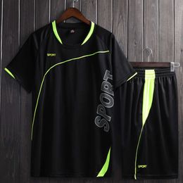 Terno esportivo masculino de duas peças primavera e verão corrida manhã noite treinamento futebol roupa casual z5vk