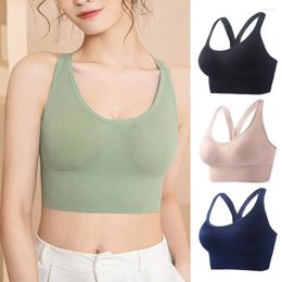Bras Shockproof Back Buckle Sports Bra Women Padded Gather Push-Up Seamless Workout Fitness Gym Running