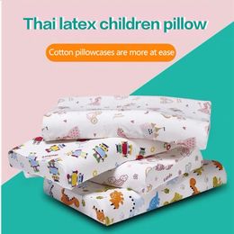 Baby Pillow born Natural Latex Bedding Children Protection Cushion with Pillowcase Sleeping Orthopaedic Pillows 240308