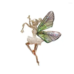 Brooches Angel Rhinestone Brooch Is A Fashionable Accessory With Theme Of Ballet Girls Inlaid Zircon Sequins On Zinc Alloy