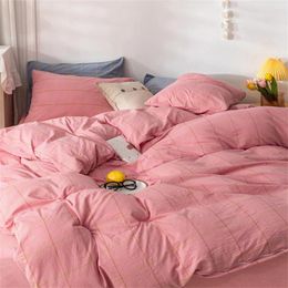 Bedding Sets Water Washed Cotton Set For Boys Girls Bedroom Duvet Cover Pillowcase Bedspread Four Piece Bed Sheet Linens