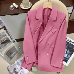 Women's Suits Green Metal Buckle White Suit Jacket Casual Versatile High-end Feel Western-style Clothes Spring/autumn 2024