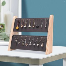 Jewellery Pouches Wooden Necklace Holder Earring Hooks Bracelet Storage Display Stand Rack For Dresser Bangles Store Showcase Pography
