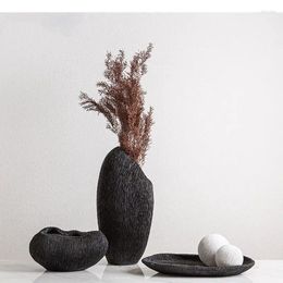 Vases Resin Vase Creative Coral Texture Tray Saucer Flower Irregular Stripes Modern Home Decoration Handicraft Furnishings