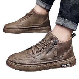 HBP Non-Brand Sport high-quality Autumn new mens casual shoes 2024 zipper skateboard lace up men winter sneakers