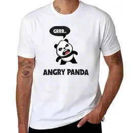 Men's Tank Tops Angry Panda Grrrr T-Shirt Animal Prinfor Boys Summer Cute Plain White T Shirts Men