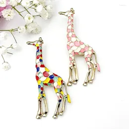 Brooches Cute Enamel Giraffe Metal Animal Women Fashion Jewellery Gold Colour Gift For Kids Exquisite Pin