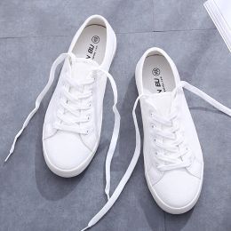 Boots Classic White Canvas Shoes Women Summer Sneakers Casual Flats Shoes LadiesTrainers White Sneakers Tenis Feminino 2022