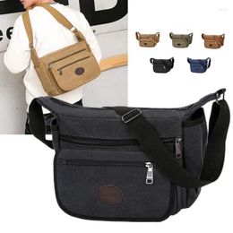 Bag Large-Capacity Men's Shoulder Backpack Multi-Compartment Outdoor Commuter Satchel Portable Multi-Layer Business Coin Purse