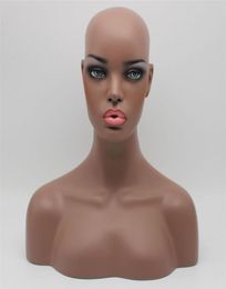 Realistic Female Black Fiberglass Mannequin Dummy Head Bust For Lace Wig And Jewelry Display EMS 236S5789142
