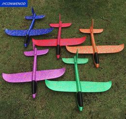 5pcssets 48cm Aircraft Flying Glider Child Outdoor Game Hand Throw Flying Glider Planes Toys For Children Foam Aeroplane Model LJ1492943