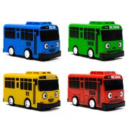 New 4pcsset Small Car Korean Cartoon TAYO The Little Bus Araba Oyuncak Car Model Pull Back Toy Car Kids Birthday Gift LJ2009309781550