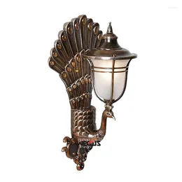 Wall Lamp European Style Outdoor Peacock Luxury El Lobby Villa Balcony Light Waterproof Retro Bracket